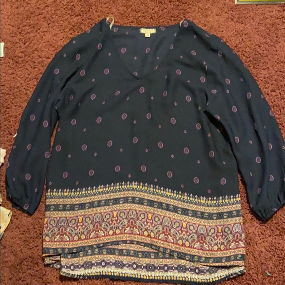 3/4 sleeve flowy dress shirt